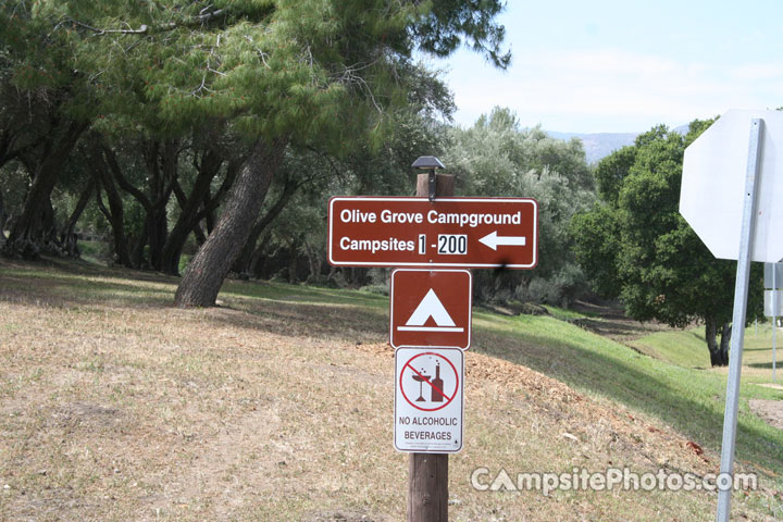 Lake Piru Olive Grove Camp Sign