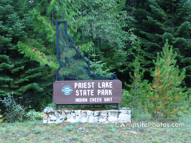 Priest Lake State Park Indian Creek Sign