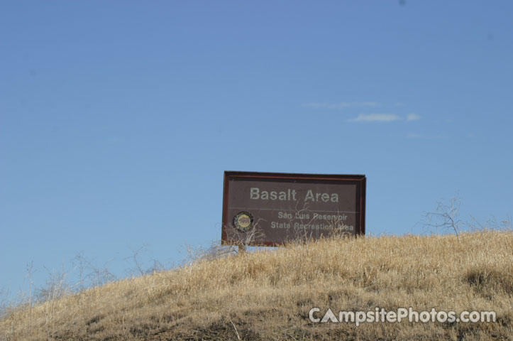 San Luis Reservoir Basalt Campground Sign