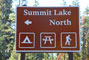 Summit Lake North Sign