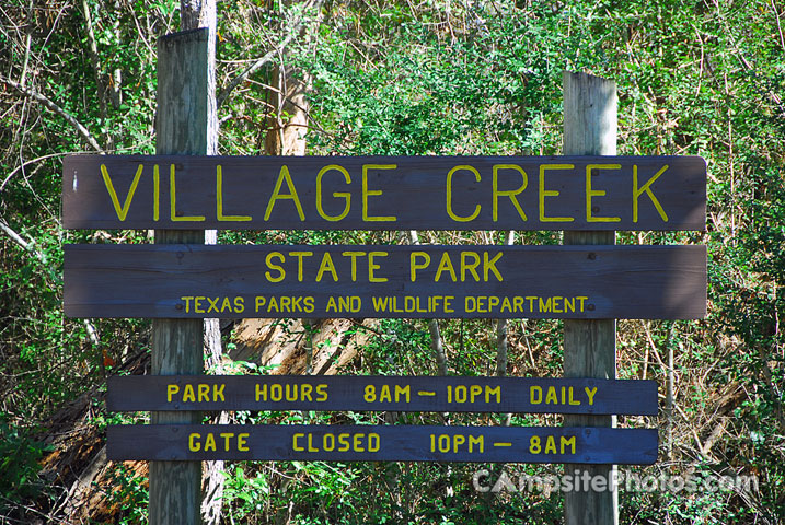 Village Creek State Park Sign