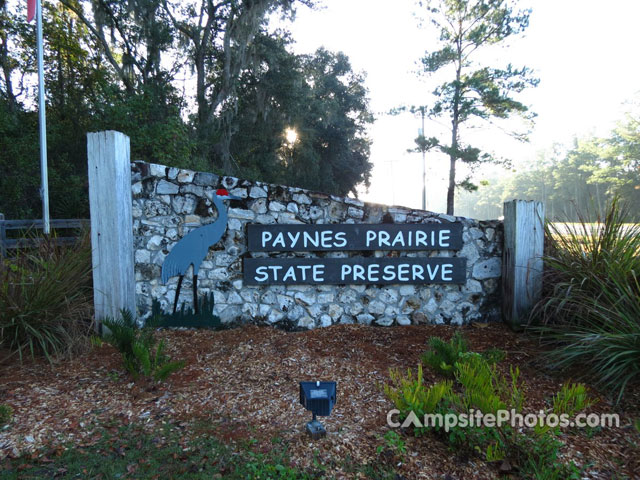 Paynes Prairie State Preserve Sign