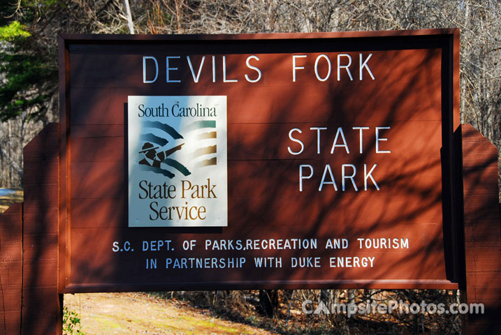 Devils Fork State Park Sign