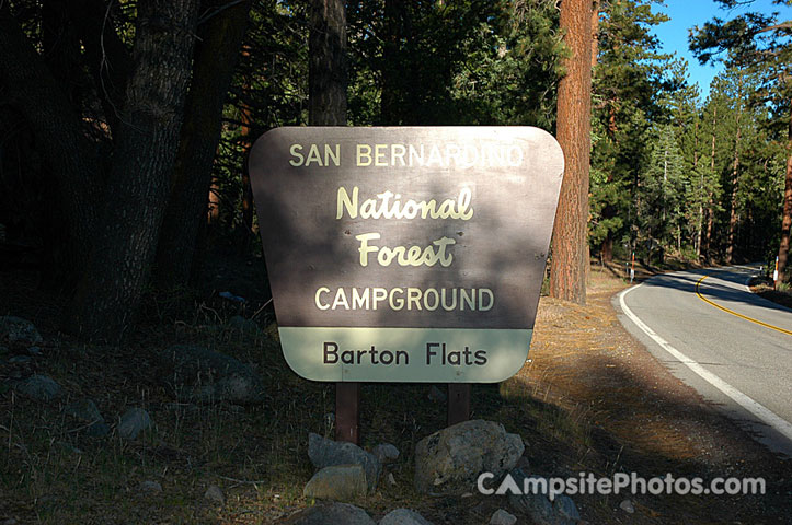 Barton Flats Campground Sign