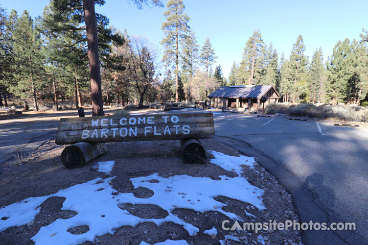 Barton Flats Campground Welcome Sign