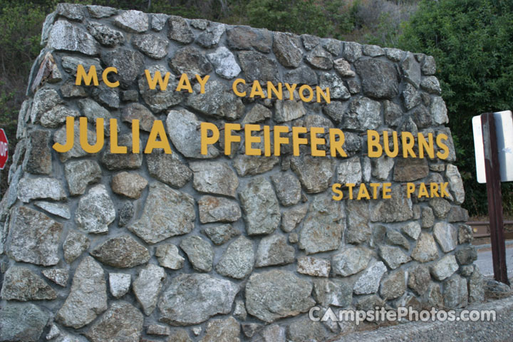Julia Pfeiffer Burns State Park Sign