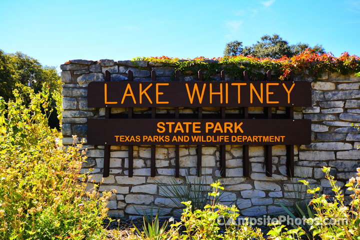 Lake Whitney State Park Sign