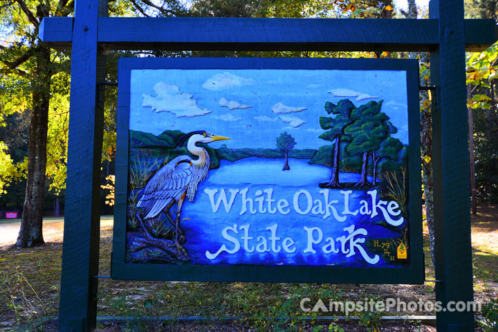 White Oak Lake State Park Sign