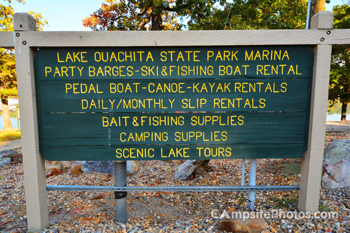 Lake Ouachita State Park Marina Sign