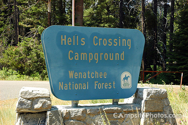 Hells Crossing Sign