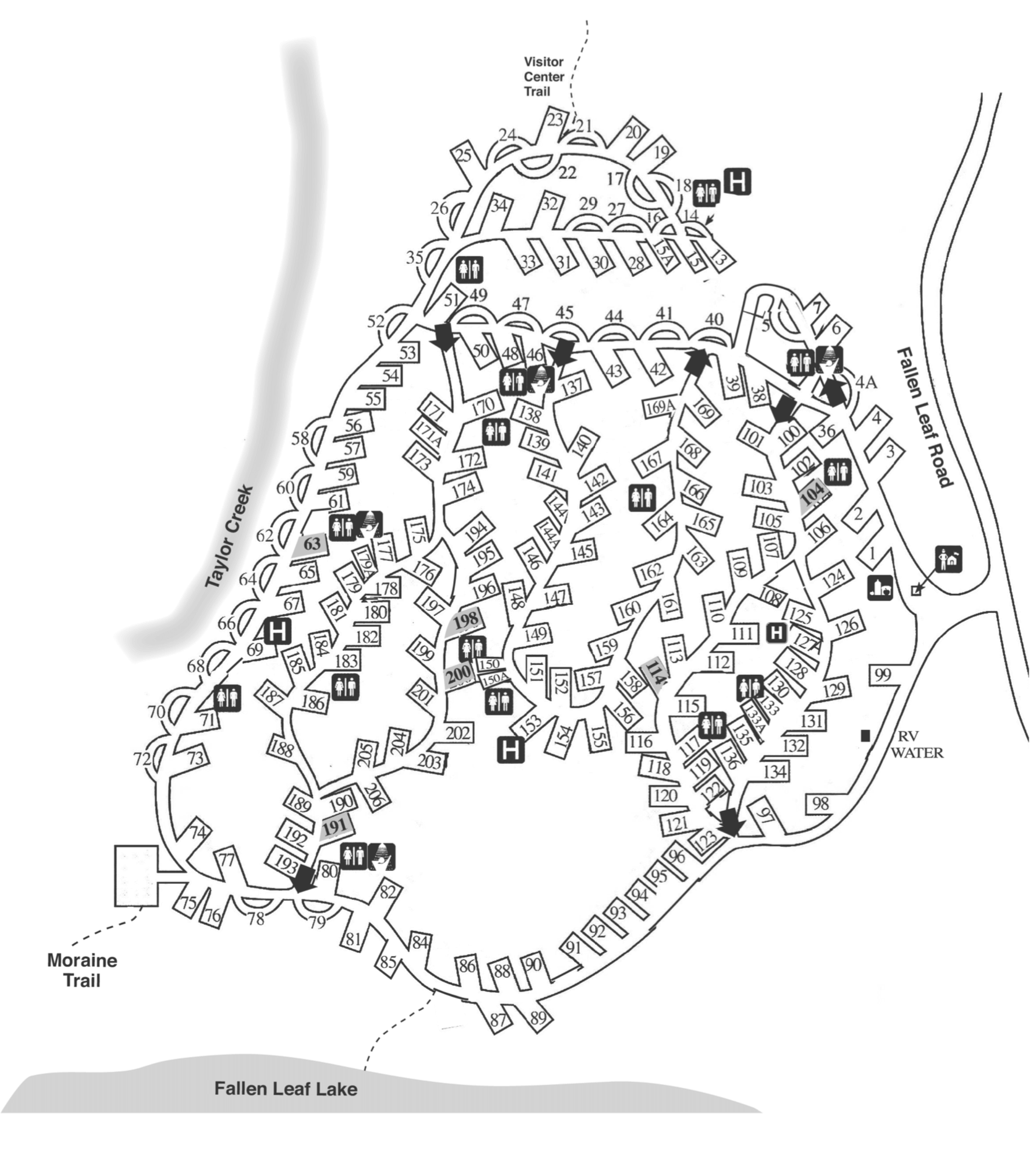 fallen leaf campground site map