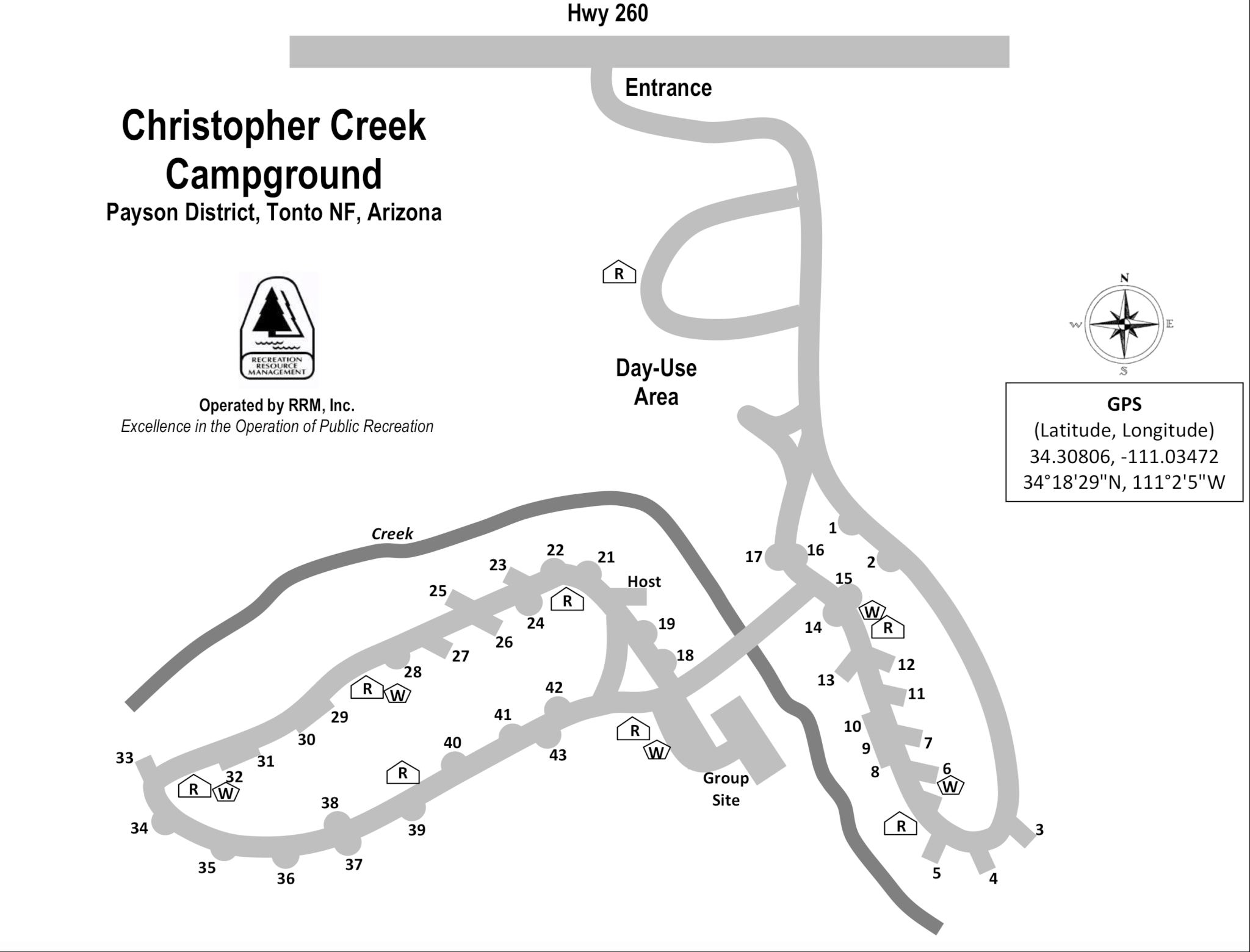 Isaac Creek Campground Map