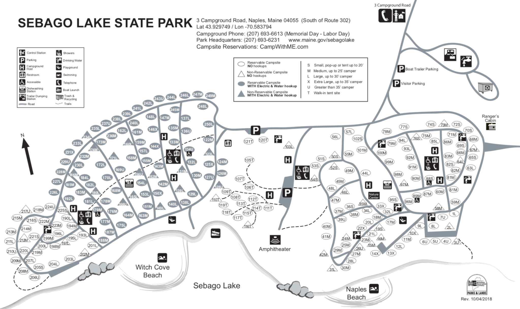Sebago State Park Campground Map