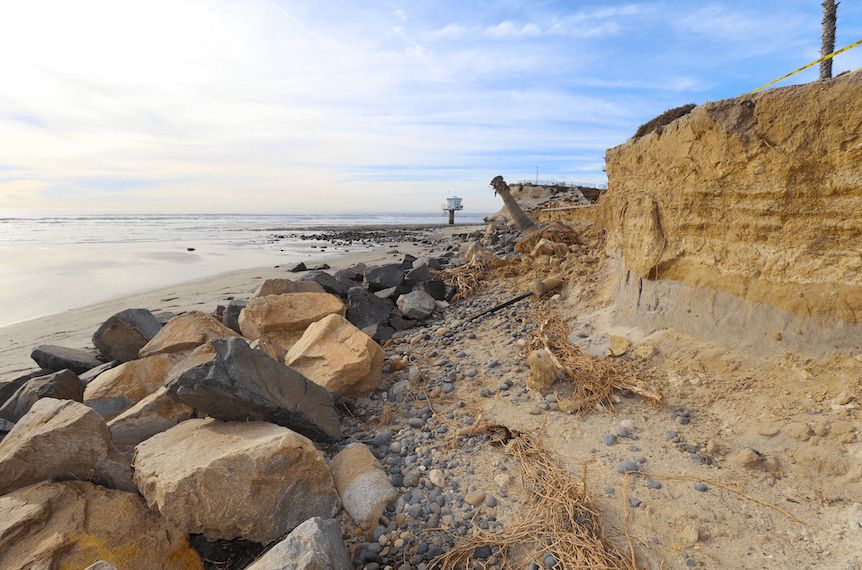 San Elijo State Beach Campsites Closed Bluff Erosion